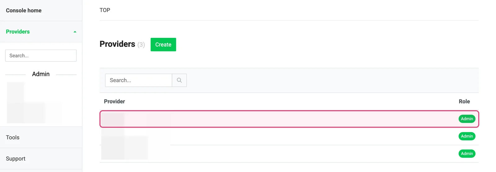 รายชื่อ Providers ใน LINE Developers Console